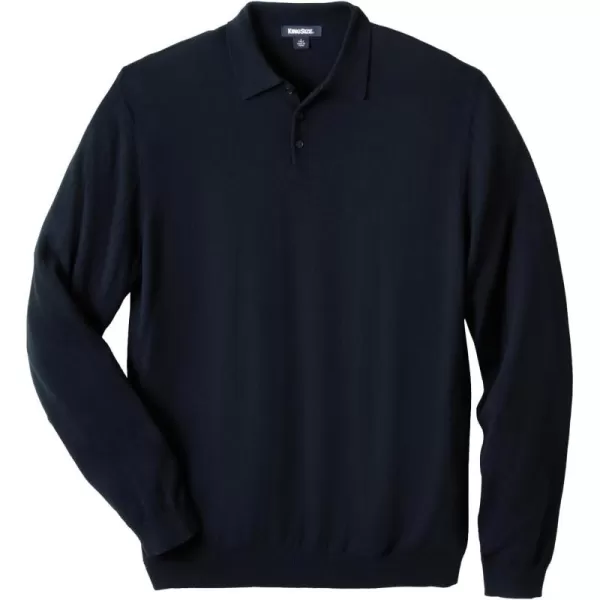 KingSize Mens Big ampamp Tall Lightweight Polo SweaterBlack