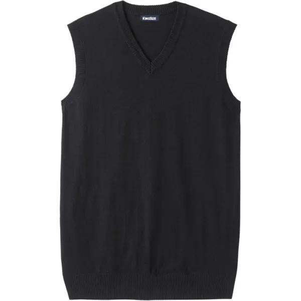 KingSize Mens Big ampamp Tall Lightweight VNeck Sweater VestBlack