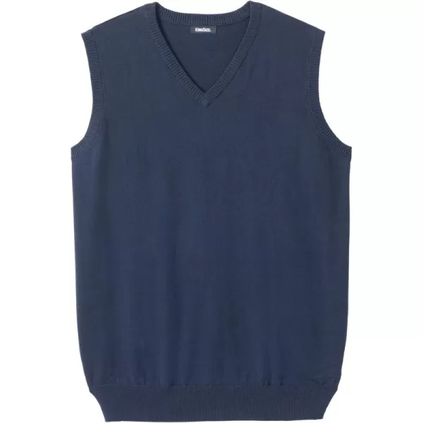 KingSize Mens Big ampamp Tall Lightweight VNeck Sweater VestNavy