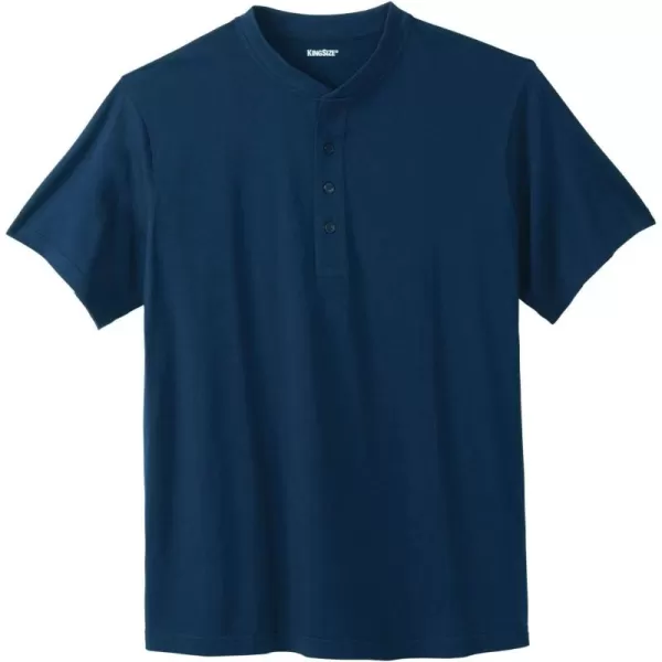 KingSize Mens Big ampamp Tall ShrinkLess Lightweight Henley TShirtNavy