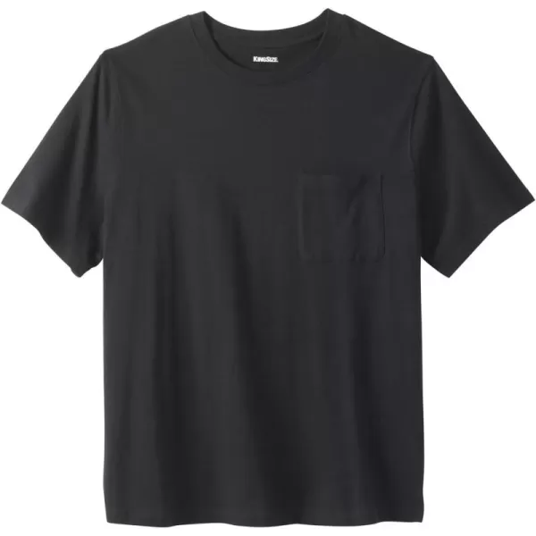 KingSize Mens Big ampamp Tall ShrinkLess Lightweight Pocket Crewneck TShirtBlack