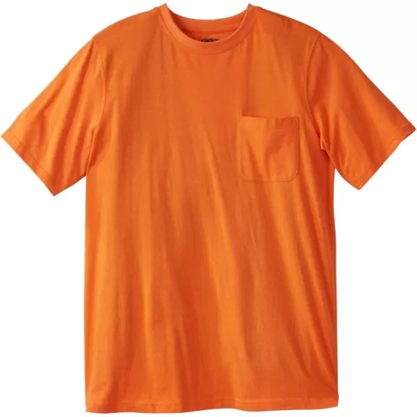 KingSize Mens Big ampamp Tall ShrinkLess Lightweight Pocket Crewneck TShirtHeather Orange