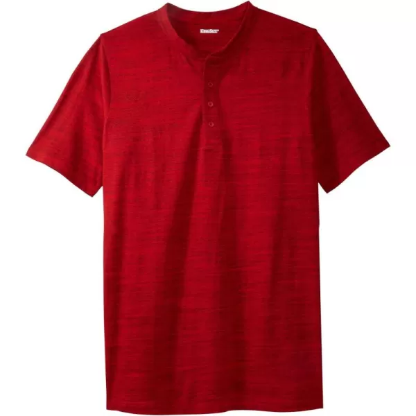 KingSize Mens Big ampamp Tall ShrinkLess Longer Length Lightweight Henley TShirtRed Marl