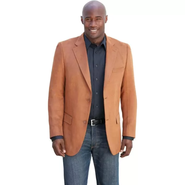 KingSize Mens Big ampamp Tall Suede BlazerCognac