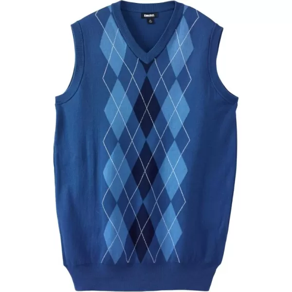 KingSize Mens Big ampamp Tall Tall VNeck Argyle Sweater VestBlue Argyle