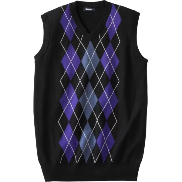 KingSize Mens Big ampamp Tall Tall VNeck Argyle Sweater VestPurple Argyle