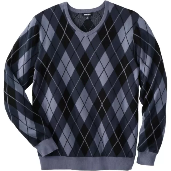KingSize Mens Big ampamp Tall Tall VNeck Argyle SweaterBlue Argyle