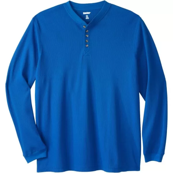 KingSize Mens Big ampamp Tall Tall WaffleKnit Thermal Henley TeeRoyal Blue