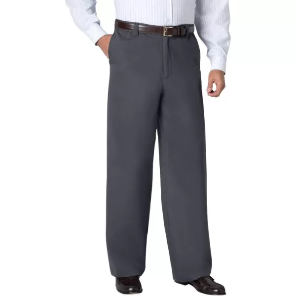 KingSize Mens Big ampamp Tall Tall WrinkleFree Expandable Waist PantCarbon