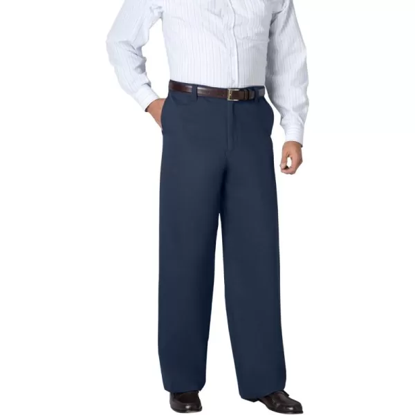 KingSize Mens Big ampamp Tall Tall WrinkleFree Expandable Waist PantNavy