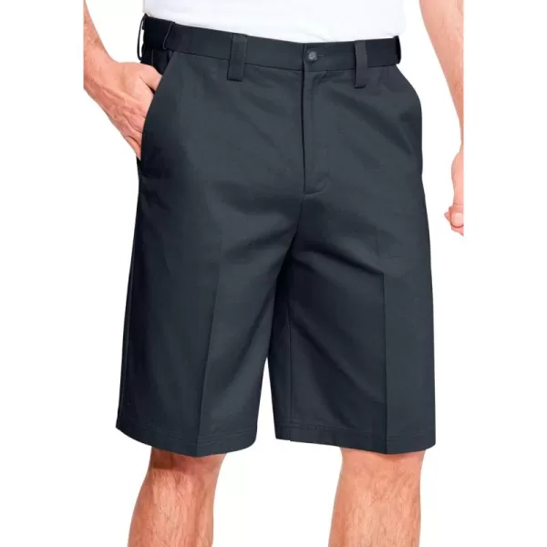 KingSize Mens Big ampamp Tall Tall WrinkleFree Expandable Waist Plain Front ShortsCarbon