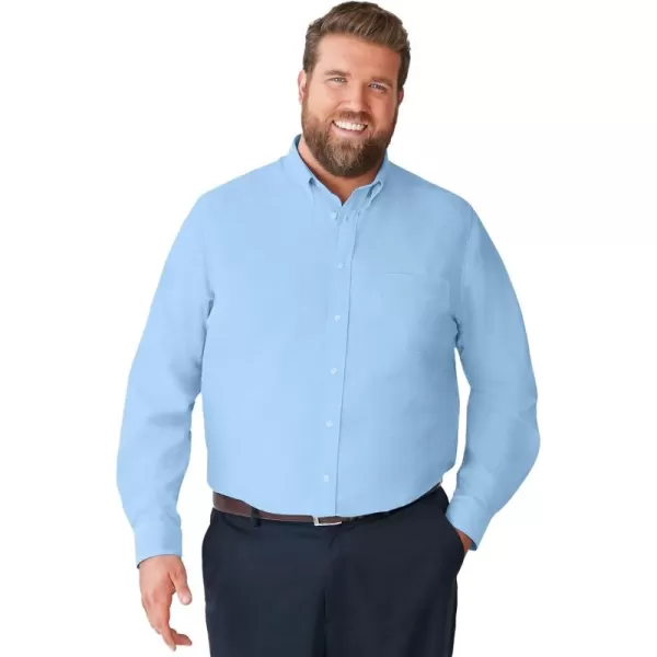 KingSize Mens Big ampamp Tall Tall WrinkleFree LongSleeve Dress ShirtSky Blue