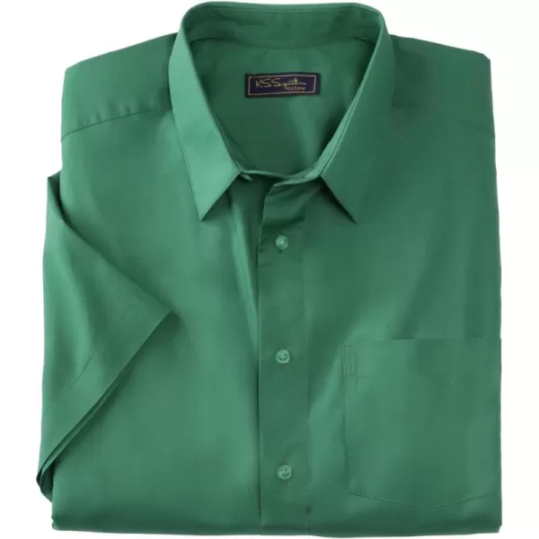 KingSize Mens Big ampamp Tall Tall WrinkleFree ShortSleeve Dress ShirtFoliage Green