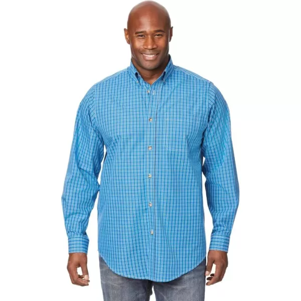 KingSize Mens Bigampamp Tall Long Sleeve Wrinkle Free Sport ShirtAtlantic Check