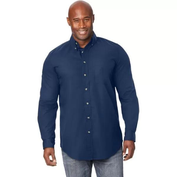 KingSize Mens Bigampamp Tall Long Sleeve Wrinkle Free Sport ShirtNavy