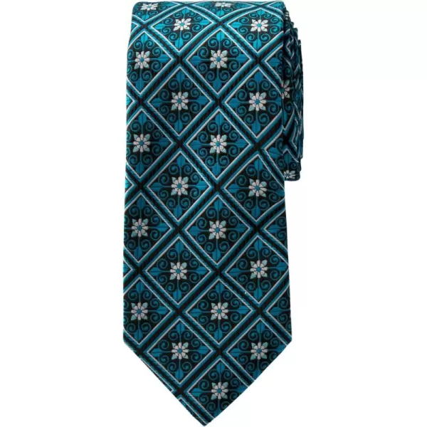 KingSize Mens KS Signature Collection Extra Long Classic Fancy TieAqua Medallion
