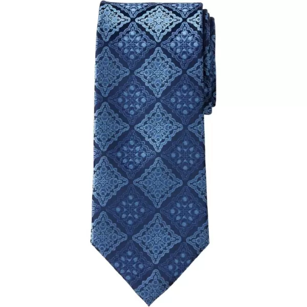 KingSize Mens KS Signature Collection Extra Long Classic Fancy TieCool Blue Medallion