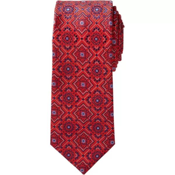 KingSize Mens KS Signature Collection Extra Long Classic Fancy TieDeep Red Medallion