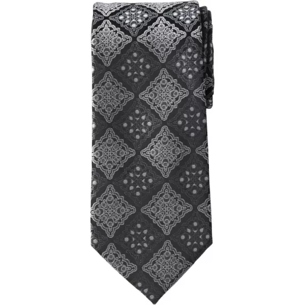 KingSize Mens KS Signature Collection Extra Long Classic Fancy TieSlate Grey Medallion