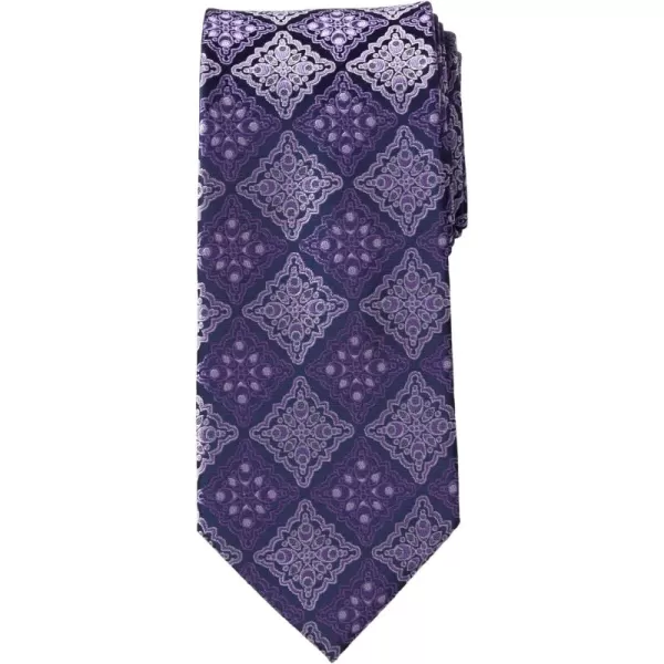 KingSize Mens KS Signature Collection Extra Long Classic Fancy TieSoft Purple Medallion