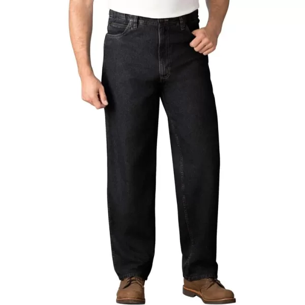 Kingsize Mens Big ampamp Tall Expandable Waist Relaxed Fit JeansBlack Denim