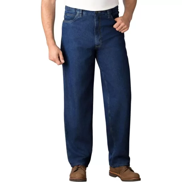 Kingsize Mens Big ampamp Tall Expandable Waist Relaxed Fit JeansIndigo