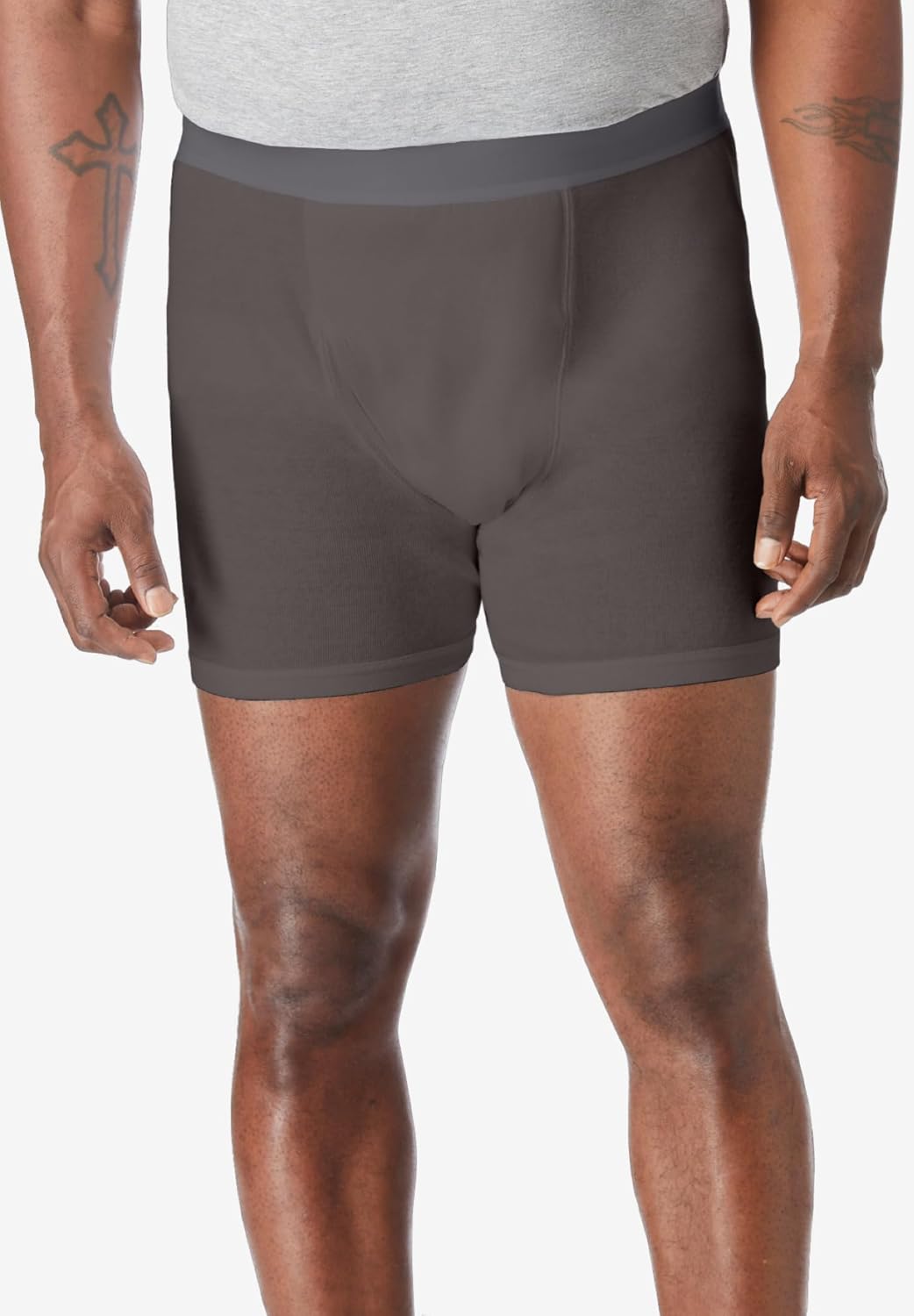 imageKingSize Mens Big ampamp Tall Cotton MidLength Briefs 3PackAssorted Neutral Colors