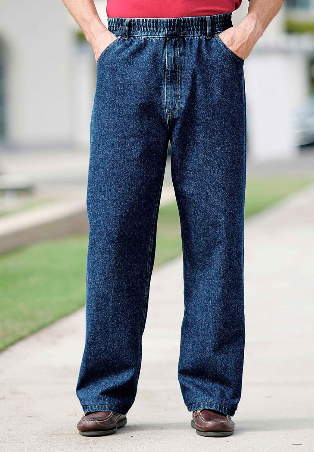 KingSize Mens Big ampamp Tall Loose Fit Comfort Waist JeansVintage Wash