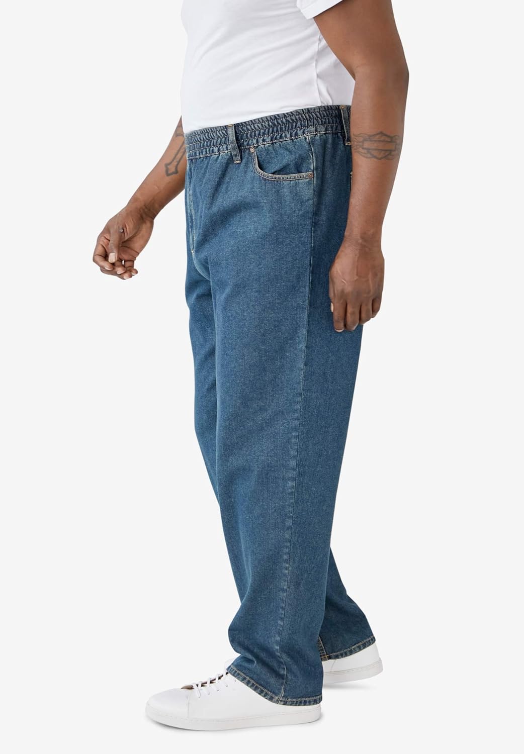 KingSize Mens Big ampamp Tall Loose Fit Comfort Waist JeansVintage Wash