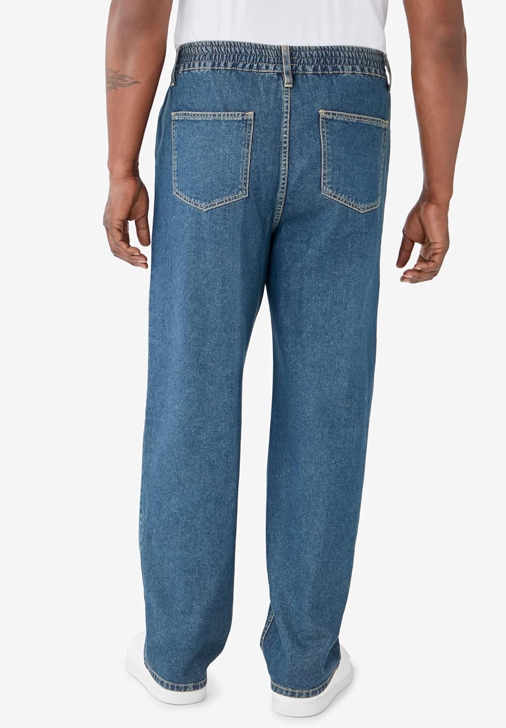 KingSize Mens Big ampamp Tall Loose Fit Comfort Waist JeansVintage Wash