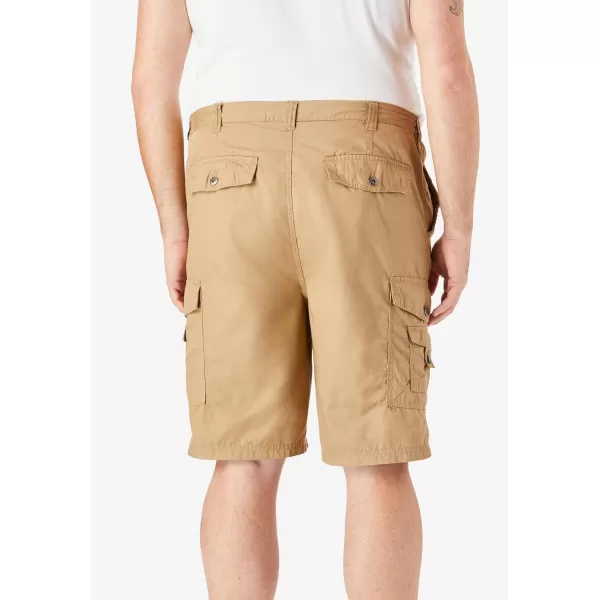 KingSize Mens Big ampamp Tall 10quot Side Elastic Canyon Cargo ShortsDark Khaki