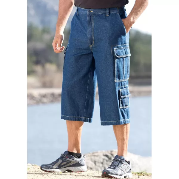 KingSize Mens Big ampamp Tall 17quot Side Elastic Cargo ShortsSteel