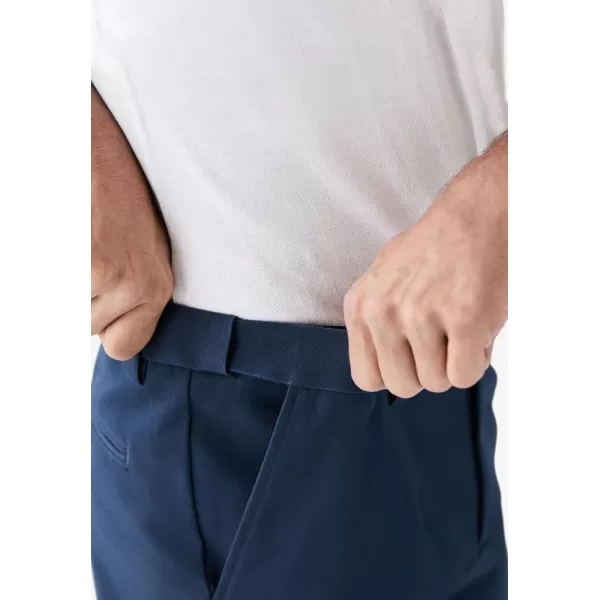 KingSize Mens Big ampamp Tall Classic Fit WrinkleFree Expandable Waist Plain Front PantsNavy