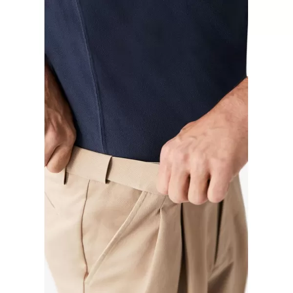 KingSize Mens Big ampamp Tall Classic Fit WrinkleFree Expandable Waist Pleat Front PantsNavy