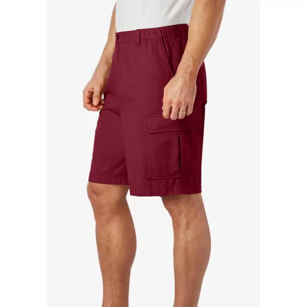 KingSize Mens Big ampamp Tall Knockarounds 8quot FullElastic Cargo ShortsBurgundy