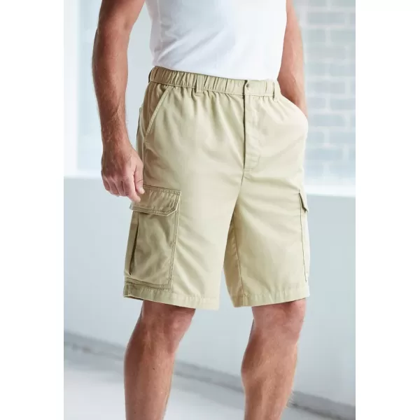 KingSize Mens Big ampamp Tall Knockarounds 8quot FullElastic Cargo ShortsBurgundy