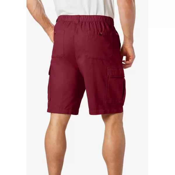 KingSize Mens Big ampamp Tall Knockarounds 8quot FullElastic Cargo ShortsBurgundy
