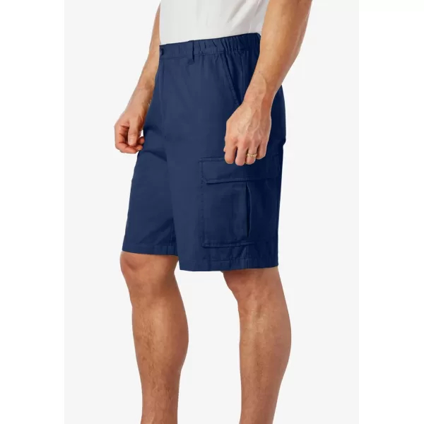 KingSize Mens Big ampamp Tall Knockarounds 8quot FullElastic Cargo ShortsNavy