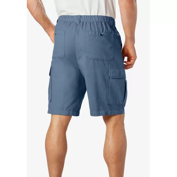 KingSize Mens Big ampamp Tall Knockarounds 8quot FullElastic Cargo ShortsSlate Blue