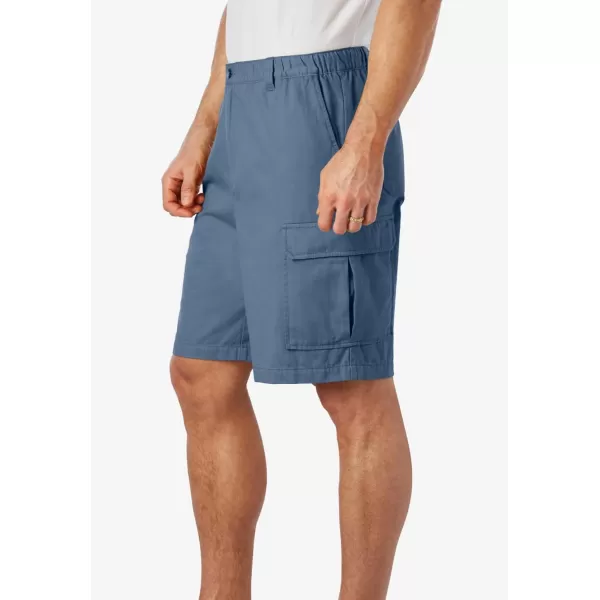 KingSize Mens Big ampamp Tall Knockarounds 8quot FullElastic Cargo ShortsSlate Blue