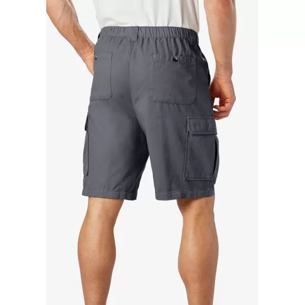 KingSize Mens Big ampamp Tall Knockarounds 8quot FullElastic Cargo ShortsSteel