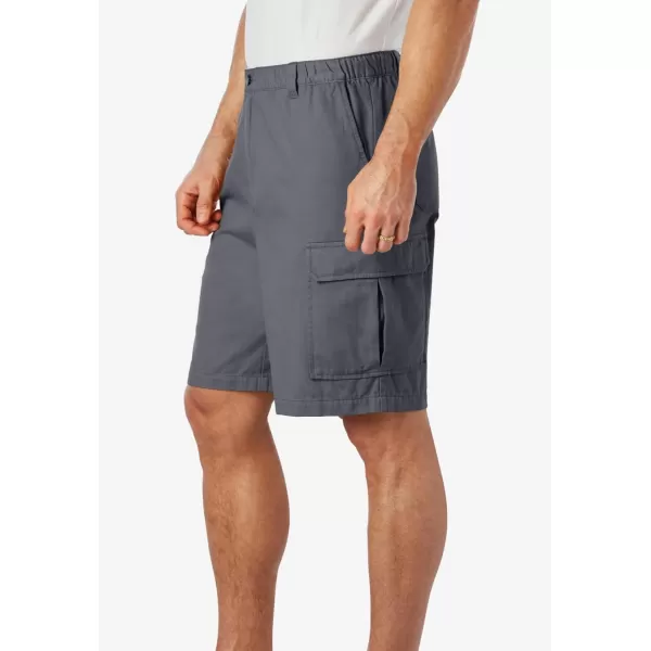 KingSize Mens Big ampamp Tall Knockarounds 8quot FullElastic Cargo ShortsSteel