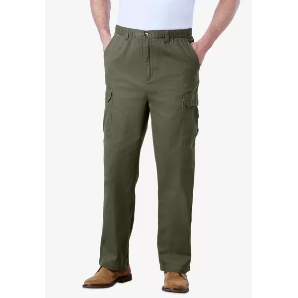 KingSize Mens Big ampamp Tall Knockarounds FullElastic Waist Cargo PantsCarbon