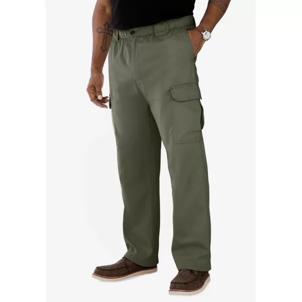 KingSize Mens Big ampamp Tall Knockarounds FullElastic Waist Cargo PantsKhaki