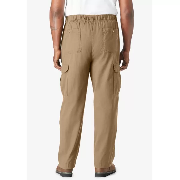 KingSize Mens Big ampamp Tall Knockarounds FullElastic Waist Cargo PantsKhaki