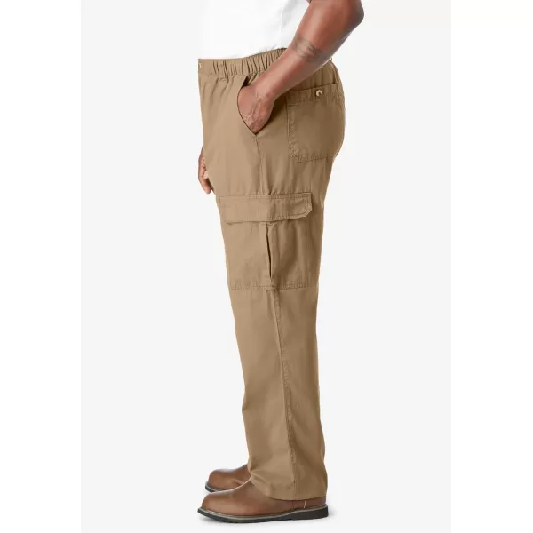 KingSize Mens Big ampamp Tall Knockarounds FullElastic Waist Cargo PantsKhaki