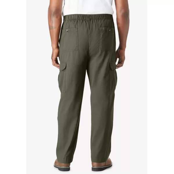 KingSize Mens Big ampamp Tall Knockarounds FullElastic Waist Cargo PantsOlive