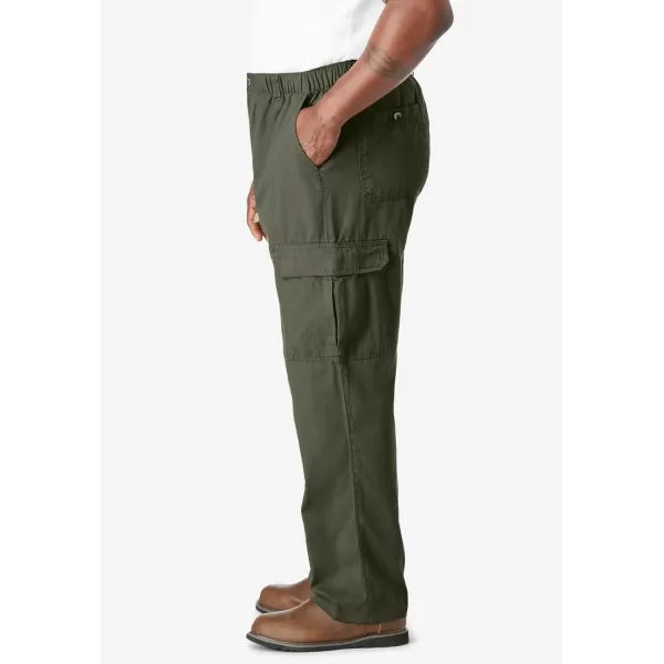 KingSize Mens Big ampamp Tall Knockarounds FullElastic Waist Cargo PantsOlive