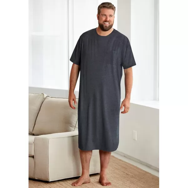 KingSize Mens Big ampamp Tall Lightweight TShirt NightshirtHeather Charcoal