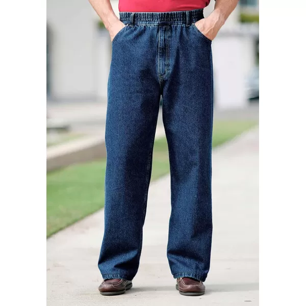 KingSize Mens Big ampamp Tall Loose Fit Comfort Waist JeansIndigo